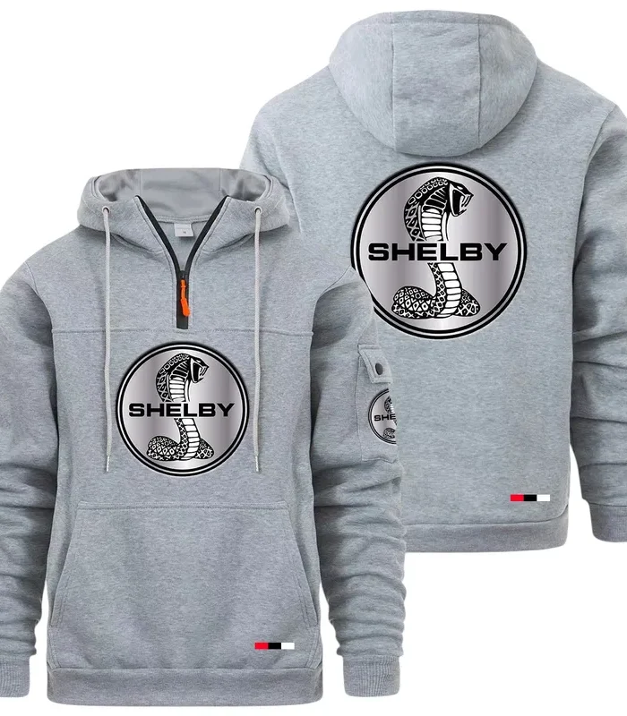 Classic Muscle Ride Large Pocket Hoodie, Moto Street Comfort Hoodie CAR514 - Light Gray