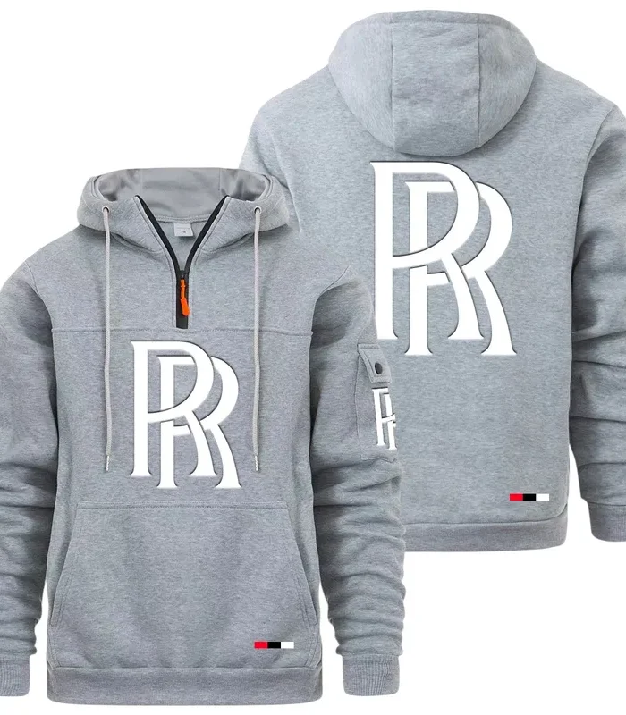High-End Coupe Large Pocket Hoodie, Road-Ready Large Pocket Hoodie CAR514 - Light Gray