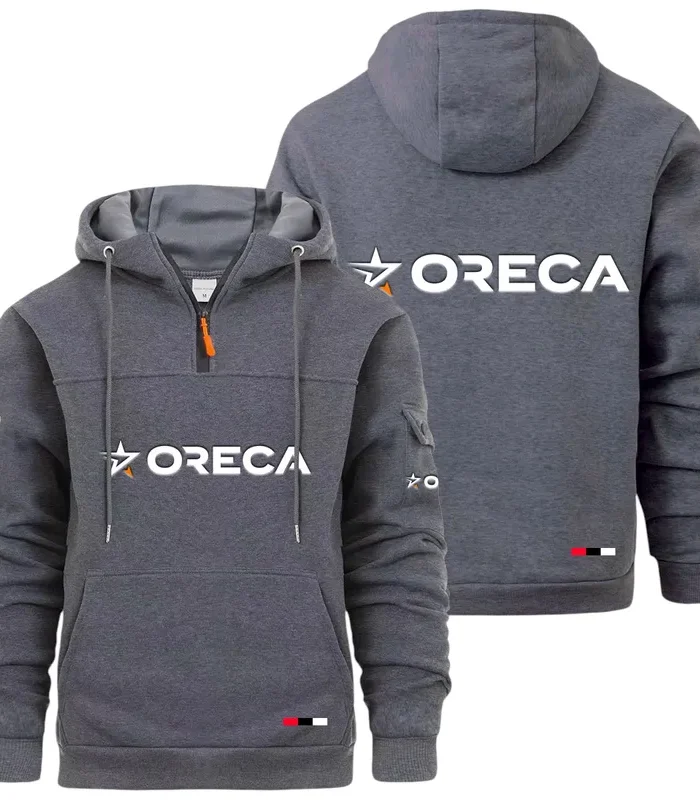 Racing Auto Large Pocket Hoodie, Driver's Essential Quarter-Zip CAR514 - Dark Gray