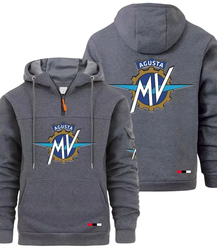 Racing Bike Large Pocket Hoodie, Classic Garage Style Hoodie CAR514 - Dark Gray