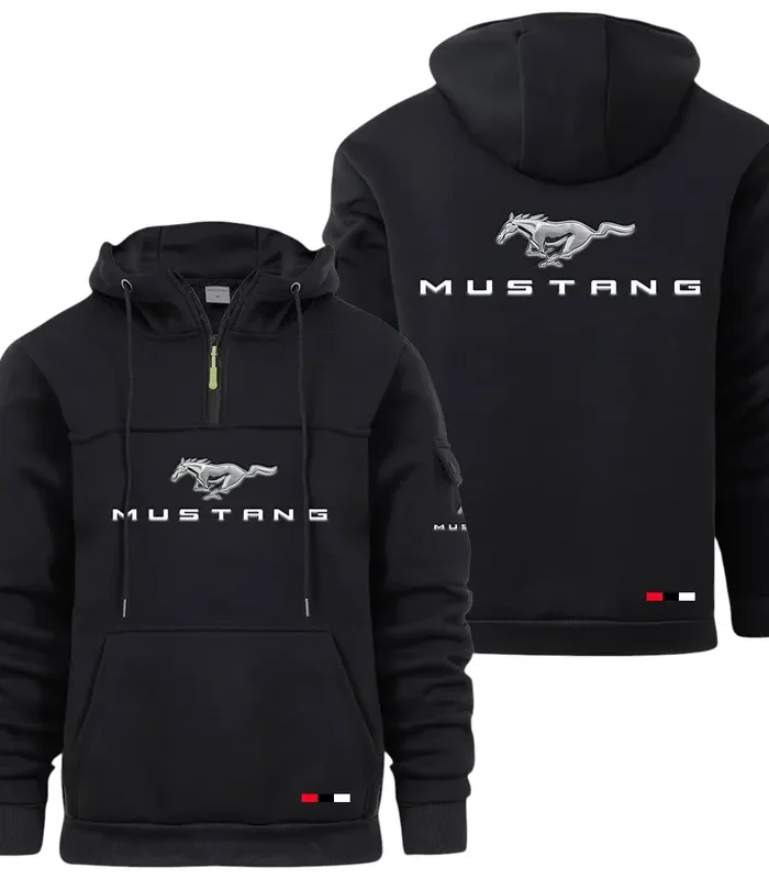 Speed Machine Large Pocket Hoodie, Automotive Lifestyle Zip Hoodie CAR514 - Black