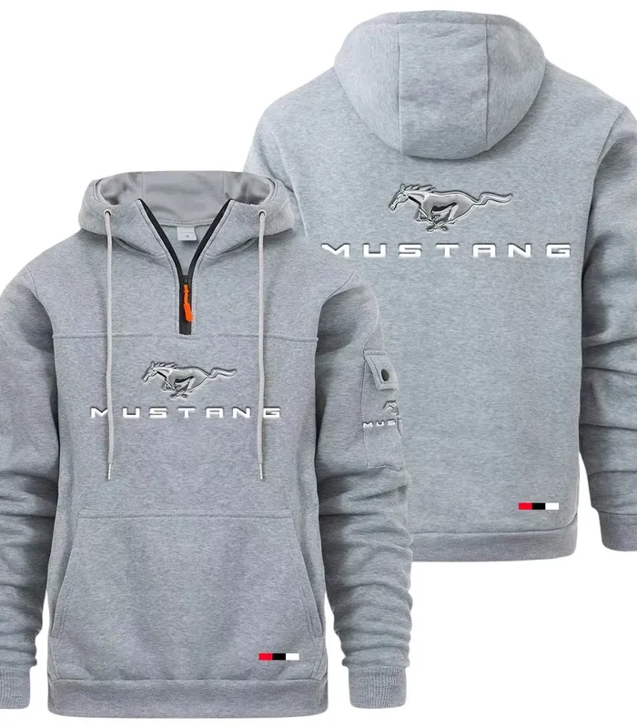 Speed Machine Large Pocket Hoodie, Automotive Lifestyle Zip Hoodie CAR514 - Light Gray