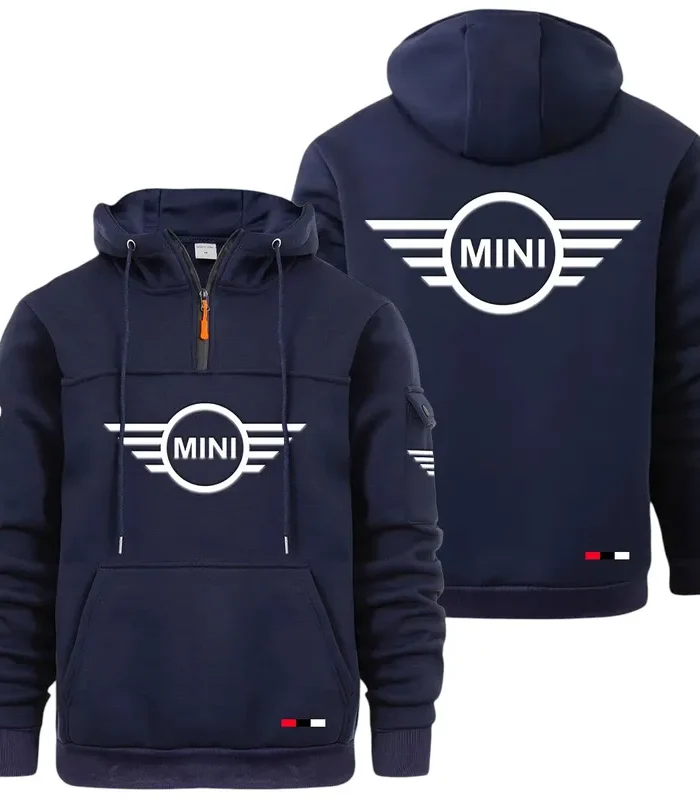 Micro Car Large Pocket Hoodie, Car Culture Pocket Hoodie CAR514 - Navy