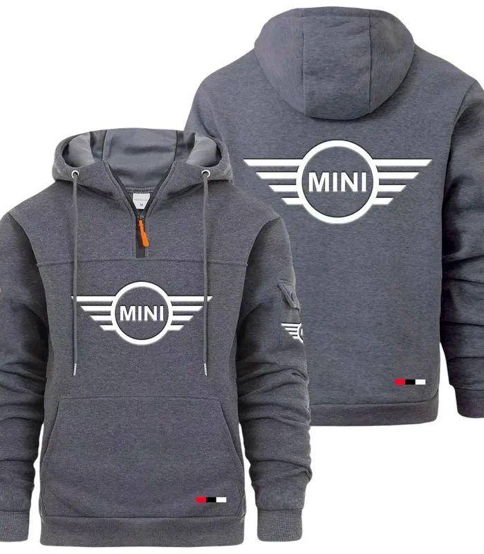Micro Car Large Pocket Hoodie, Car Culture Pocket Hoodie CAR514 - Dark Gray