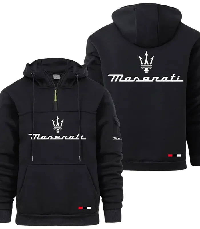 Sports Car Large Pocket Hoodie, Rugged Streetwear Car Hoodie CAR514 - Black