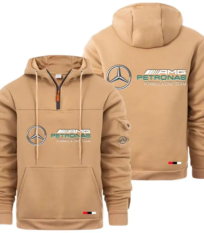 Durable Fit Large Pocket Hoodie, Driver's Utility Pocket Hoodie CAR514 - Khaki