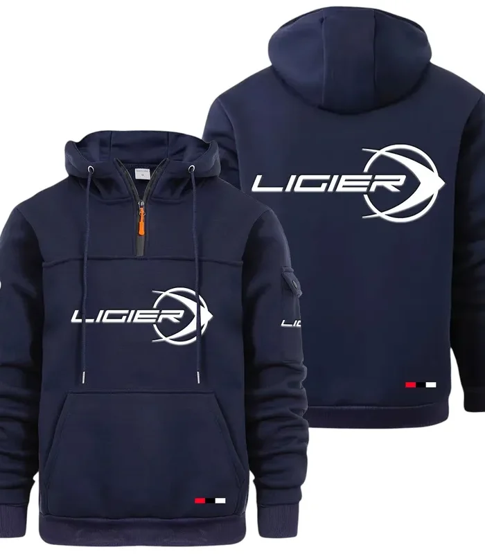 Racing Auto Large Pocket Hoodie, Road Inspired Casual Hoodie CAR514 - Navy