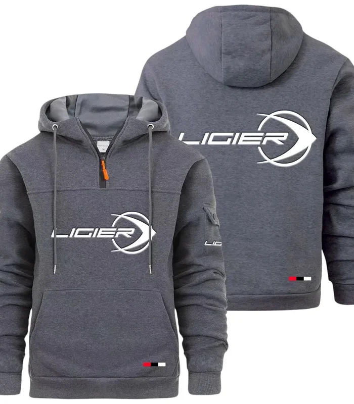 Racing Auto Large Pocket Hoodie, Road Inspired Casual Hoodie CAR514 - Dark Gray