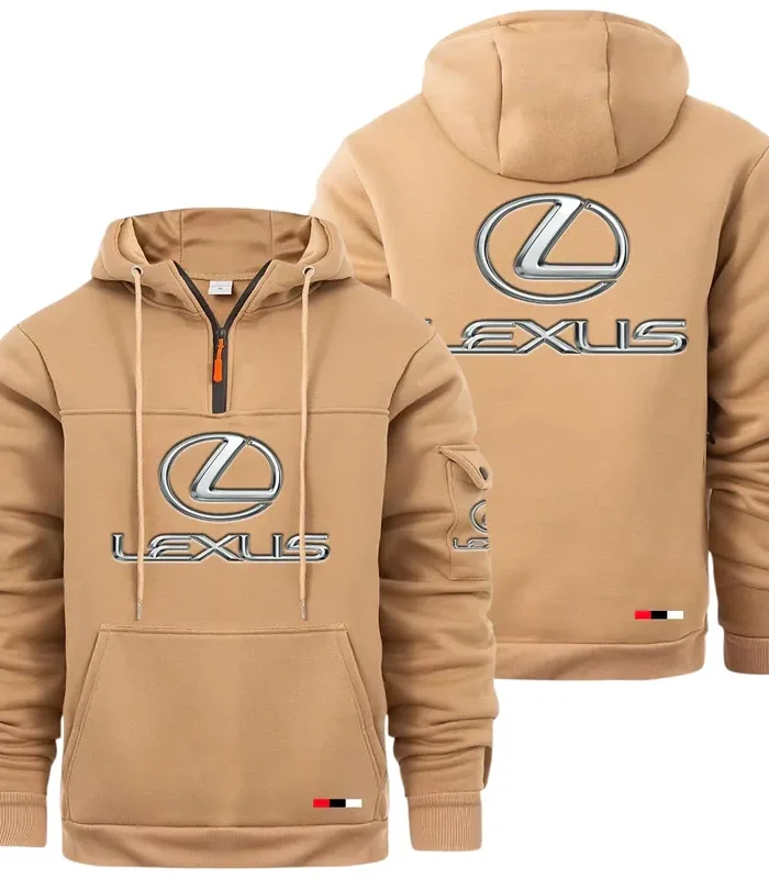 Grand Touring Auto Large Pocket Hoodie, Garage-Ready Lifestyle Hoodie CAR514 - Khaki