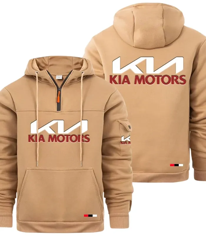 Affordable Auto Large Pocket Hoodie, Car Culture Pocket Hoodie CAR514 - Khaki