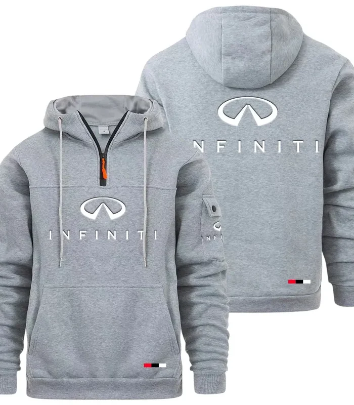 Stylish Ride Large Pocket Hoodie, Road-Ready Large Pocket Hoodie CAR514 - Light Gray