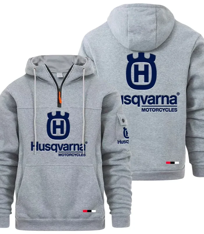 Outdoor Adventure Bike Large Pocket Hoodie, Road-Ready Large Pocket Hoodie CAR514 - Light Gray