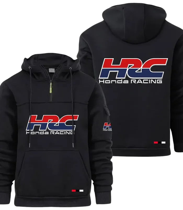 Racing Auto Large Pocket Hoodie, Automotive Lifestyle Zip Hoodie CAR514 - Black