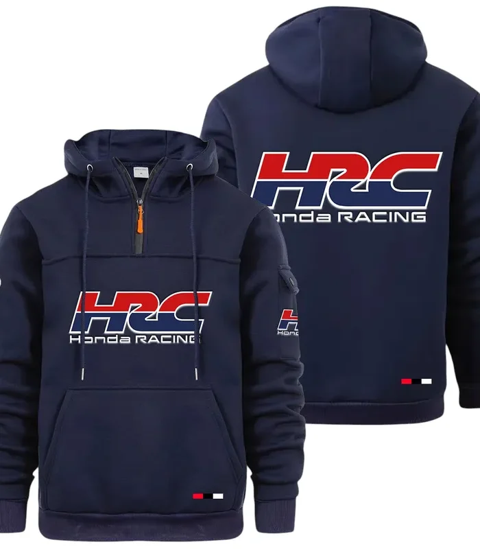 Racing Auto Large Pocket Hoodie, Automotive Lifestyle Zip Hoodie CAR514 - Navy