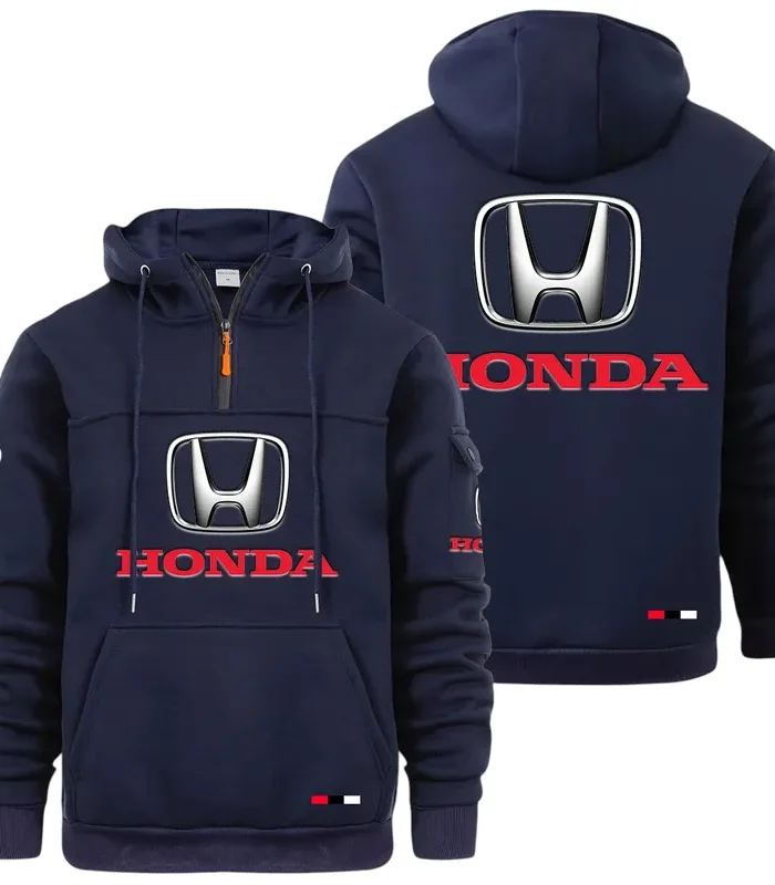 Off-Road Bike Large Pocket Hoodie, Classic Garage Style Hoodie CAR514 - Navy