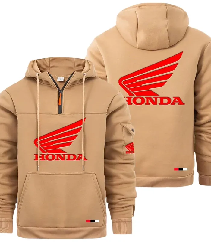 Sport Bike Large Pocket Hoodie, Classic Garage Style Hoodie CAR514 - Khaki