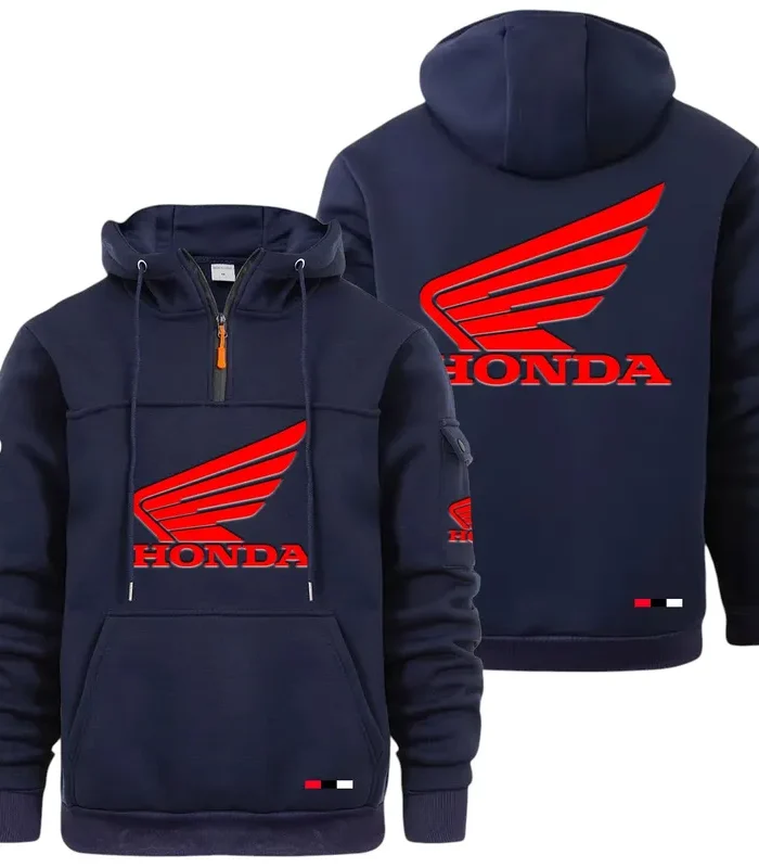 Sport Bike Large Pocket Hoodie, Classic Garage Style Hoodie CAR514 - Navy