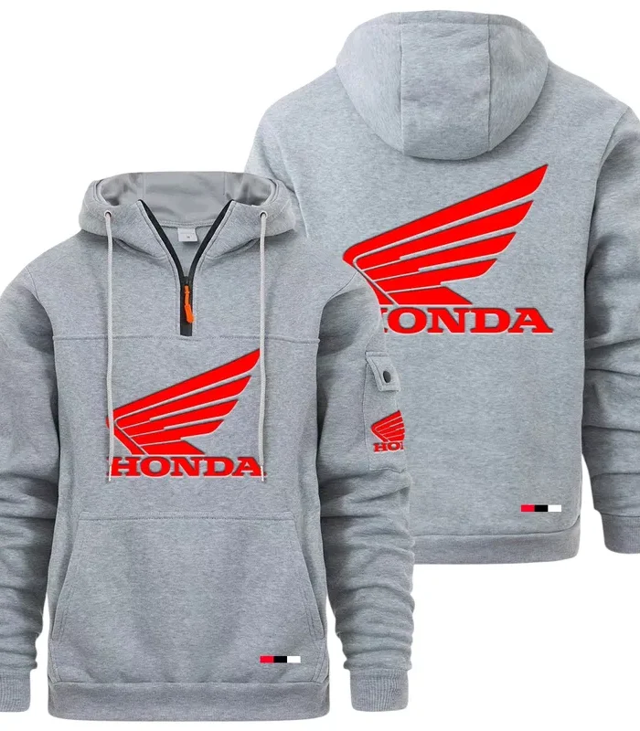Sport Bike Large Pocket Hoodie, Classic Garage Style Hoodie CAR514 - Light Gray