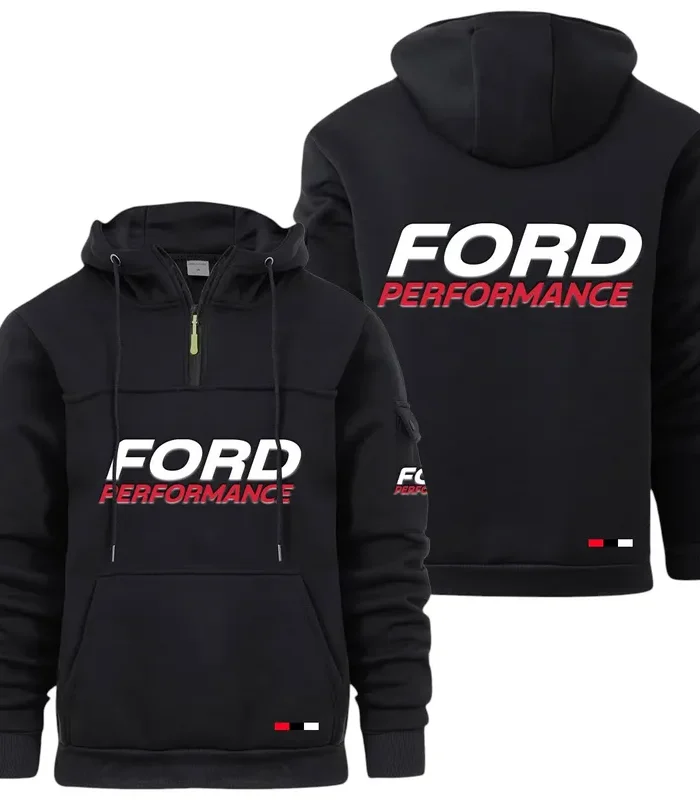 Precision Fit Large Pocket Hoodie, Modern Driver's Zip Hoodie CAR514 - Black