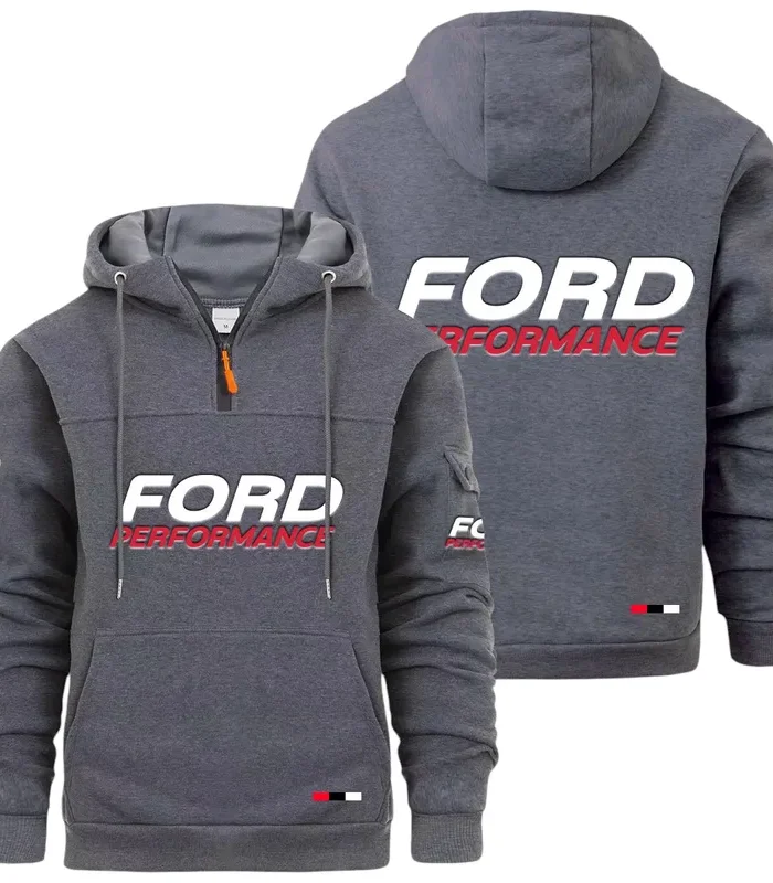 Precision Fit Large Pocket Hoodie, Modern Driver's Zip Hoodie CAR514 - Dark Gray