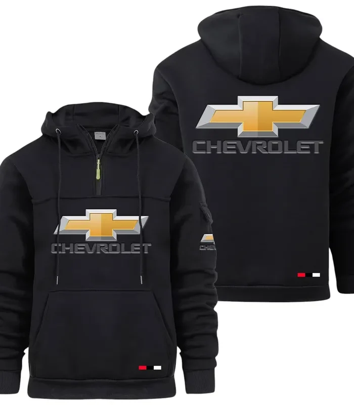 Pickup Truck Large Pocket Hoodie, Road Inspired Casual Hoodie CAR514 - Black