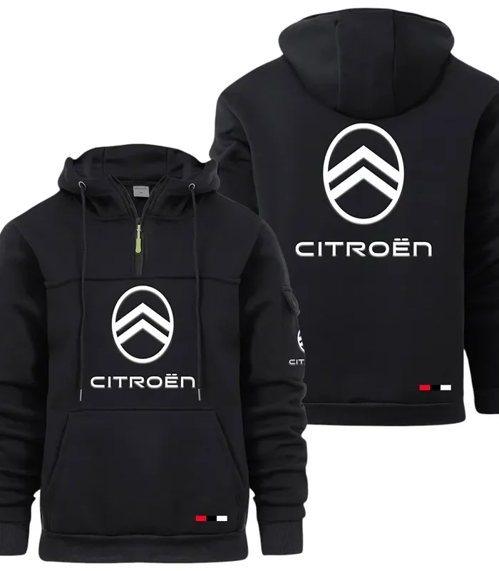 City Car Large Pocket Hoodie, Everyday Road-Ready Pullover CAR514 - Black