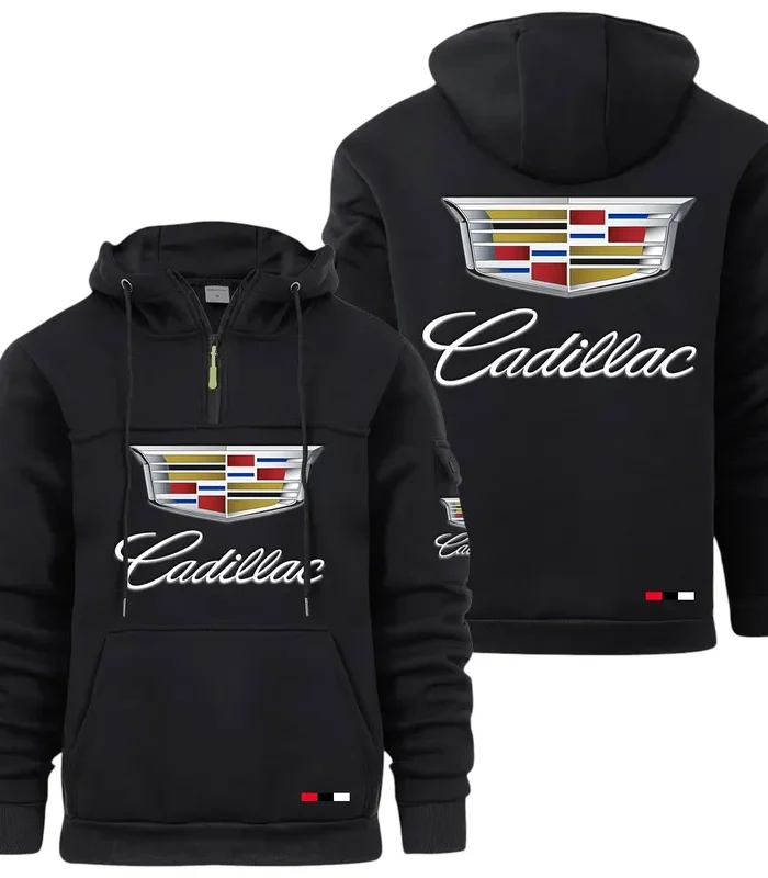 Elegant Touring Car Large Pocket Hoodie, Everyday Road-Ready Pullover CAR514 - Black