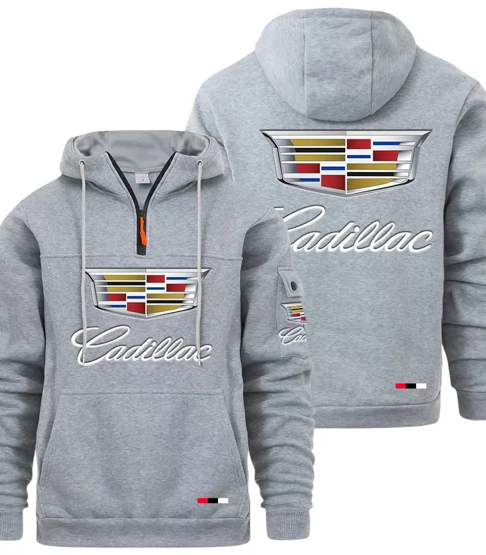 Elegant Touring Car Large Pocket Hoodie, Everyday Road-Ready Pullover CAR514 - Light Gray