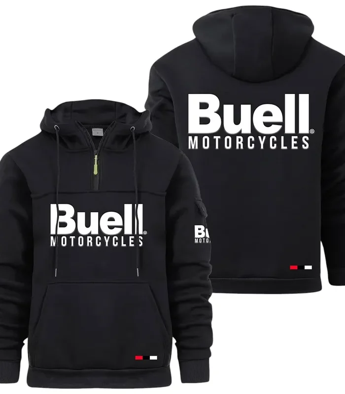 Modern Street Bike Large Pocket Hoodie, Car Culture Pocket Hoodie CAR514 - Black