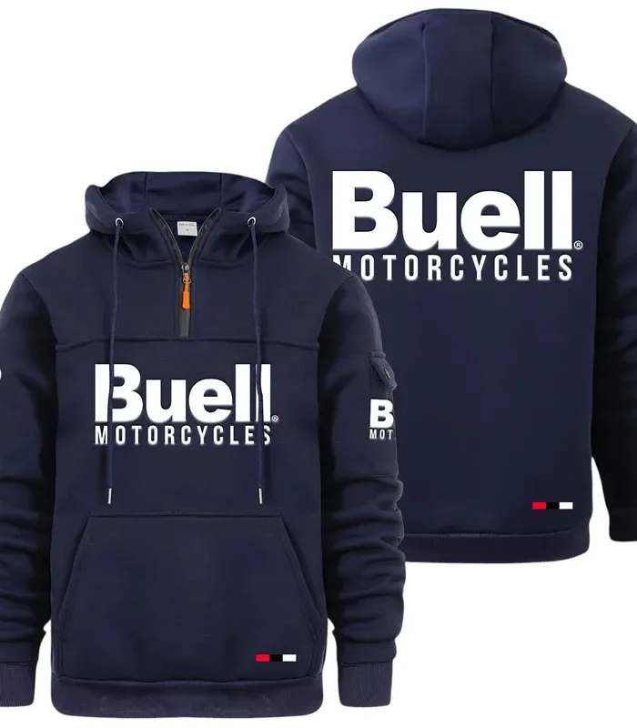 Modern Street Bike Large Pocket Hoodie, Car Culture Pocket Hoodie CAR514 - Navy