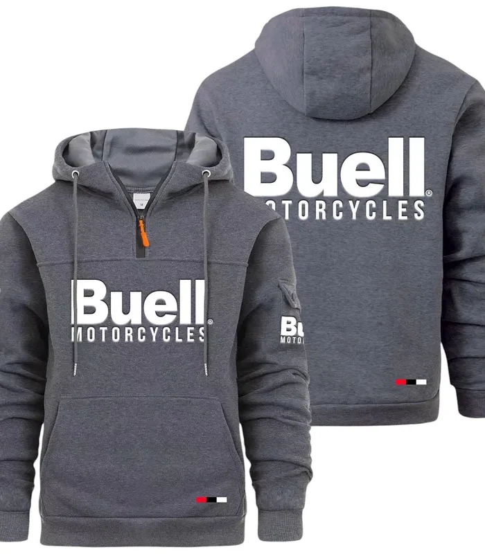 Modern Street Bike Large Pocket Hoodie, Car Culture Pocket Hoodie CAR514 - Dark Gray