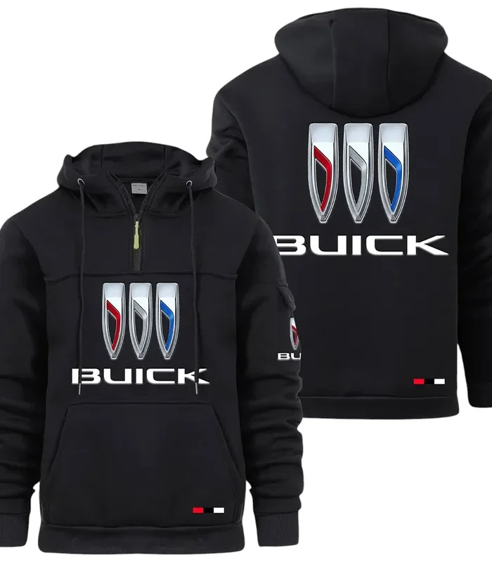 Comfort-Oriented Car Large Pocket Hoodie, Road-Ready Large Pocket Hoodie CAR514 - Black