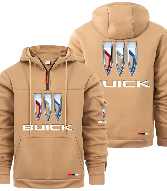 Comfort-Oriented Car Large Pocket Hoodie, Road-Ready Large Pocket Hoodie CAR514 - Khaki