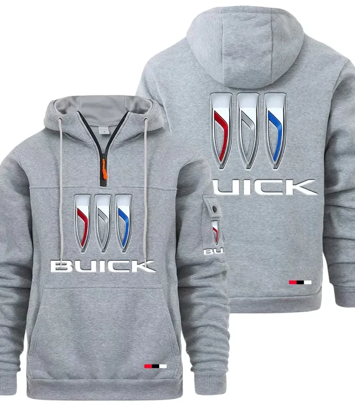 Comfort-Oriented Car Large Pocket Hoodie, Road-Ready Large Pocket Hoodie CAR514 - Light Gray