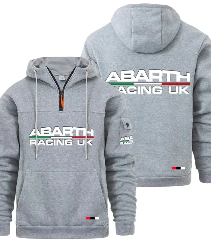 Rally Car Large Pocket Hoodie, Moto Street Comfort Hoodie CAR514 - Light Gray