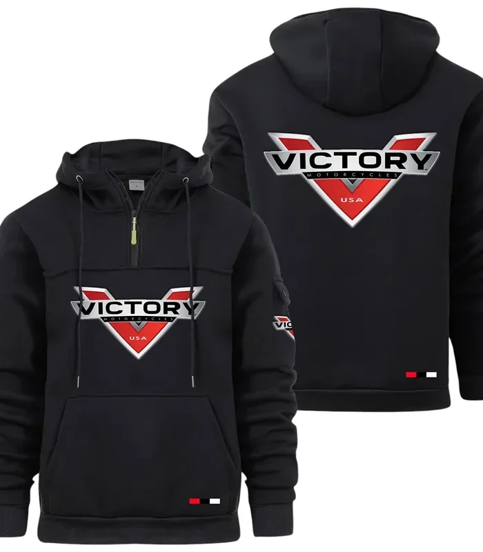 Classic Motorcycle Large Pocket Hoodie, Automotive Lifestyle Zip Hoodie CAR514 - Black