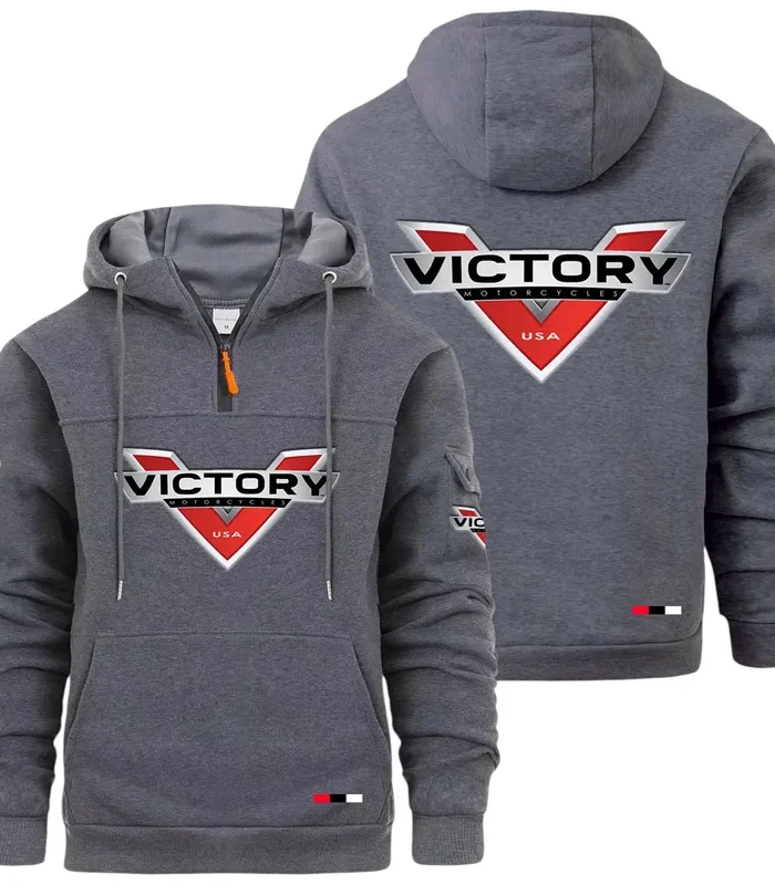 Classic Motorcycle Large Pocket Hoodie, Automotive Lifestyle Zip Hoodie CAR514 - Dark Gray