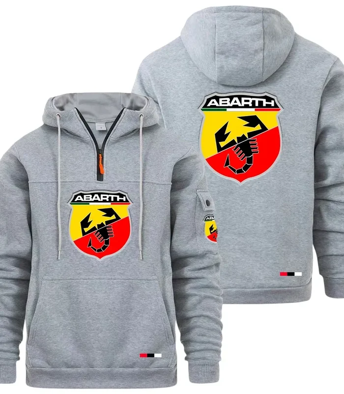 Rally Car Large Pocket Hoodie, All-Season Driver's Hoodie CAR514 - Light Gray