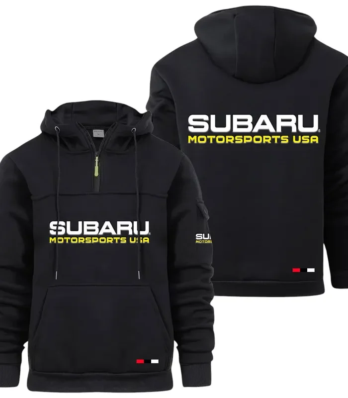 Rally-Inspired Vehicle Large Pocket Hoodie, Road Inspired Casual Hoodie CAR514 - Black