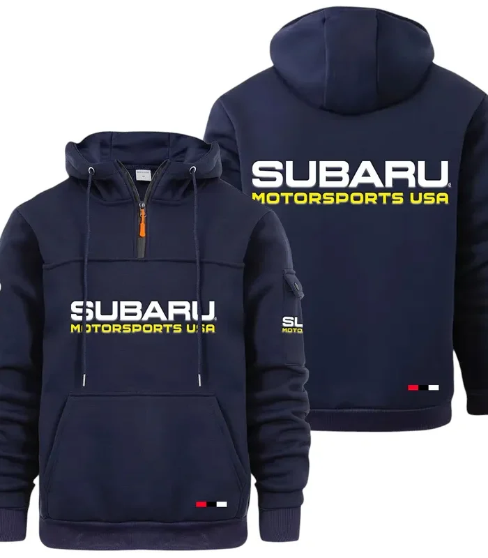 Rally-Inspired Vehicle Large Pocket Hoodie, Road Inspired Casual Hoodie CAR514 - Navy