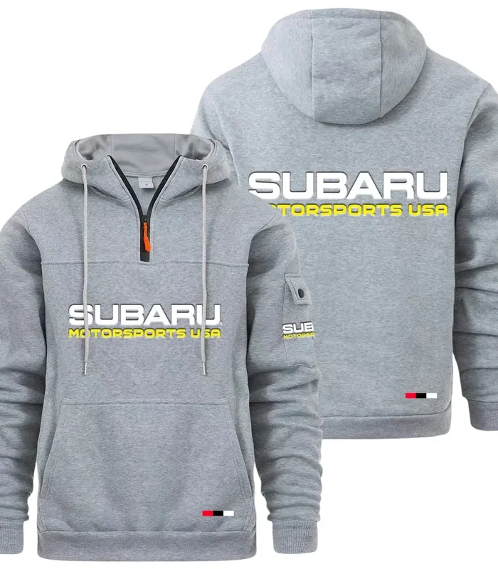 Rally-Inspired Vehicle Large Pocket Hoodie, Road Inspired Casual Hoodie CAR514 - Light Gray