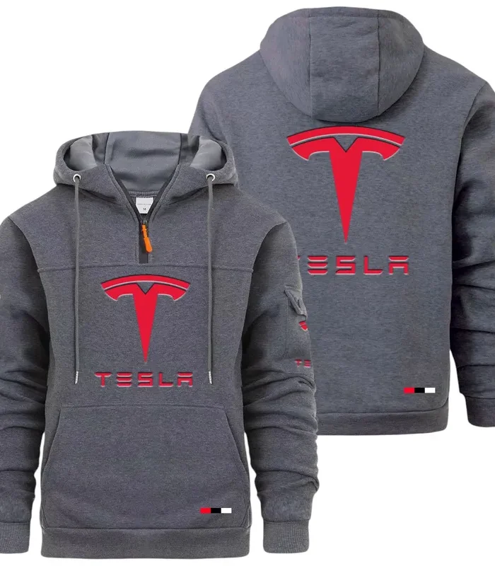 High-Tech Auto Large Pocket Hoodie, Quarter-Zip Hoodie for Drivers CAR514 - Dark Gray